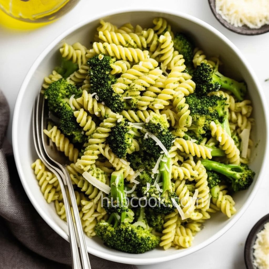 Cavatappi with Roasted Broccoli and Pesto