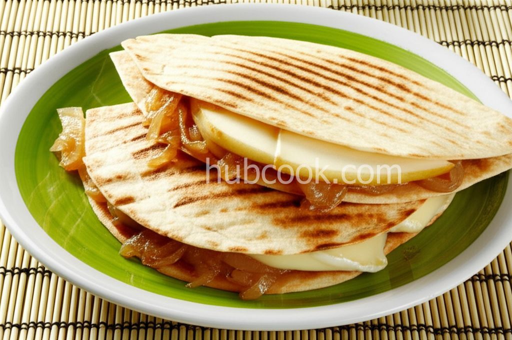 Pear, Caramelized Onion, and Brie Quesadillas