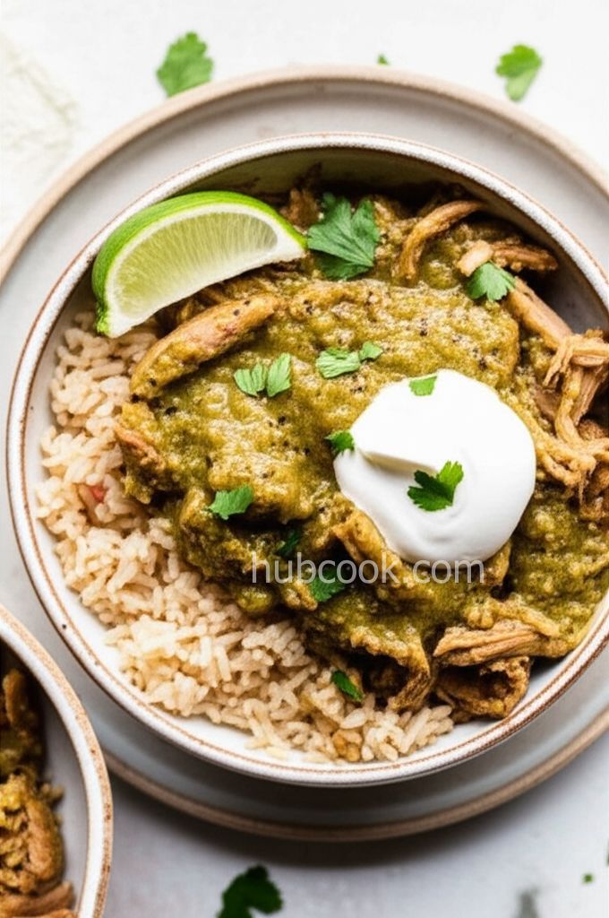 Pressure-Cooked Salsa Verde Pork and Rice