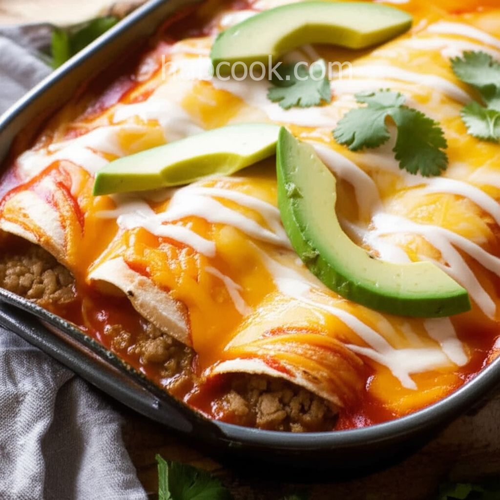 Vegan Pasilla Enchiladas with Avocado and TVP