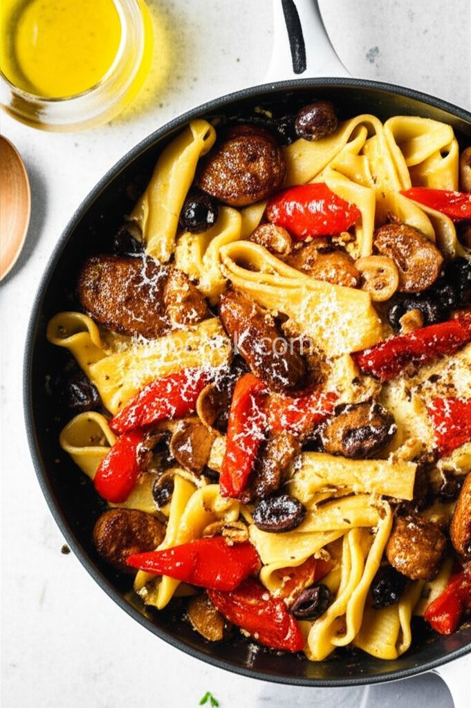 Campanelle with Sausage and Roasted Red Peppers