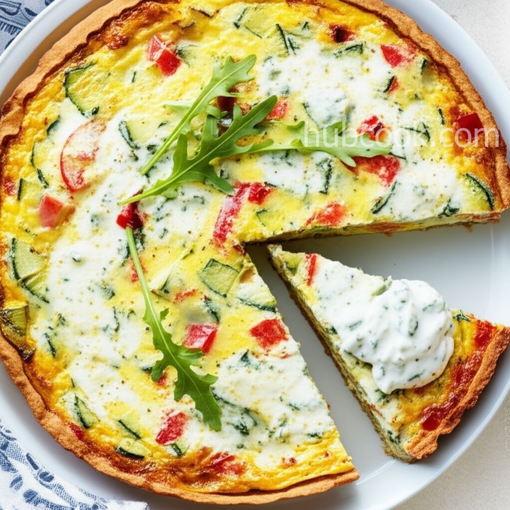 Cottage Cheese Frittata with Cucumber and Radish Dip