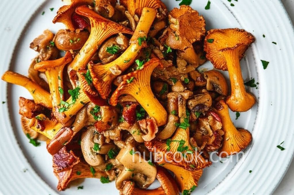 Creamy Chanterelle Mushrooms with Bacon