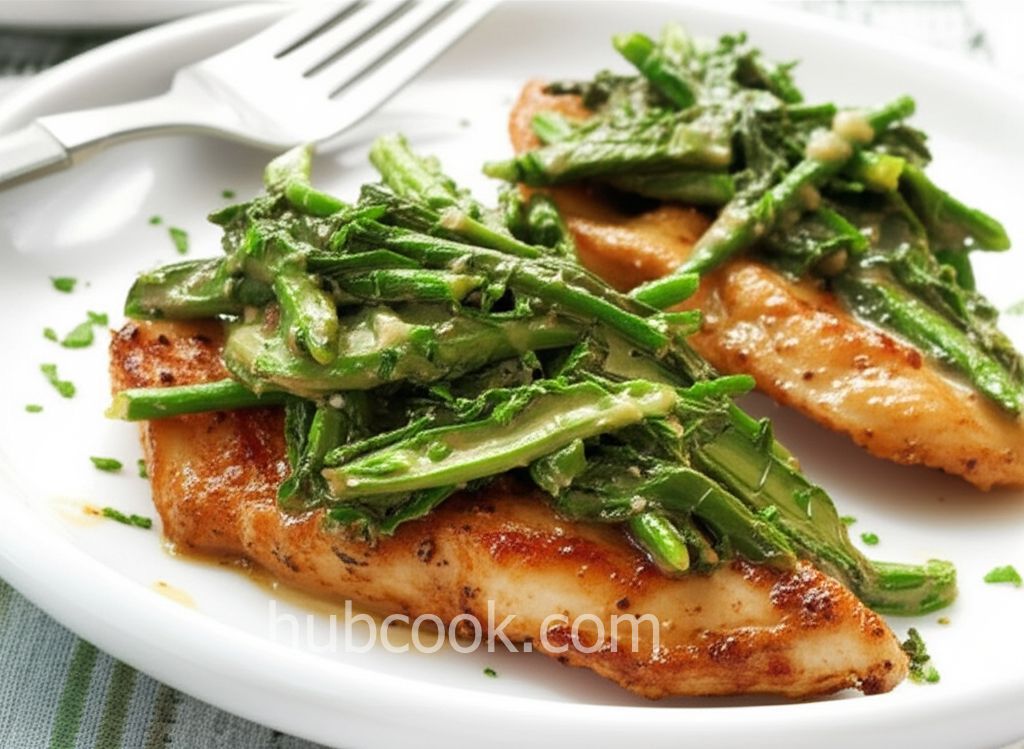 Creamy Chicken and Fiddleheads