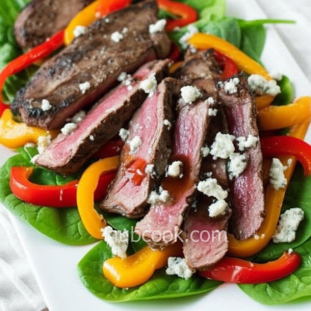 Flat Iron Steak and Spinach Salad