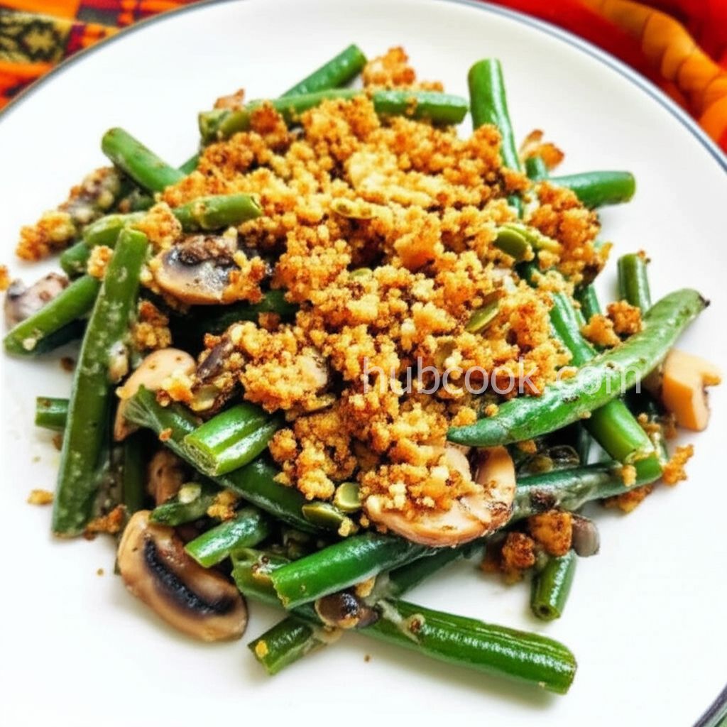 Green Bean Casserole with Pumpkin Seed Crumble (Eat Clean for Thanksgiving)