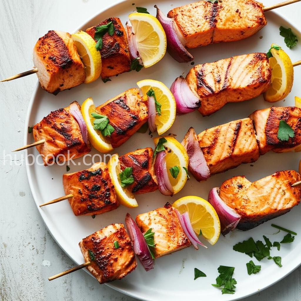 Hickory Smoked Salmon Skewers