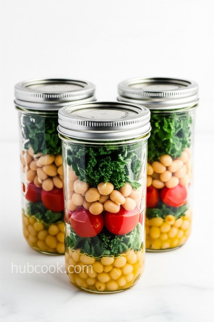 Kale and Cannellini Bean Salad in a Jar