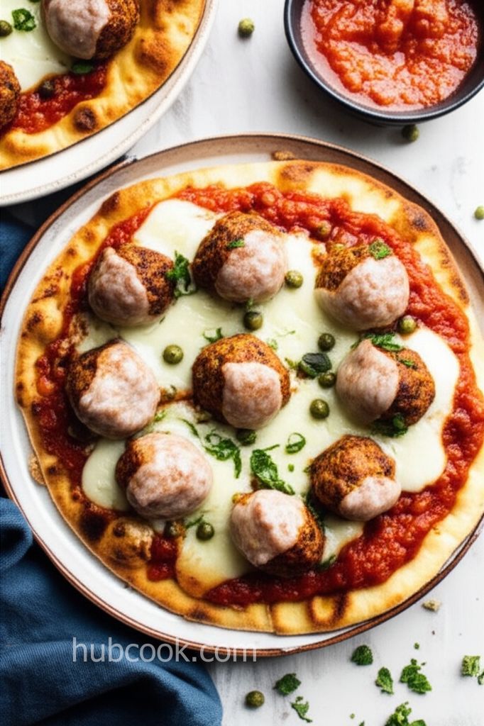 Lamb Meatballs Over Tandoori Naan