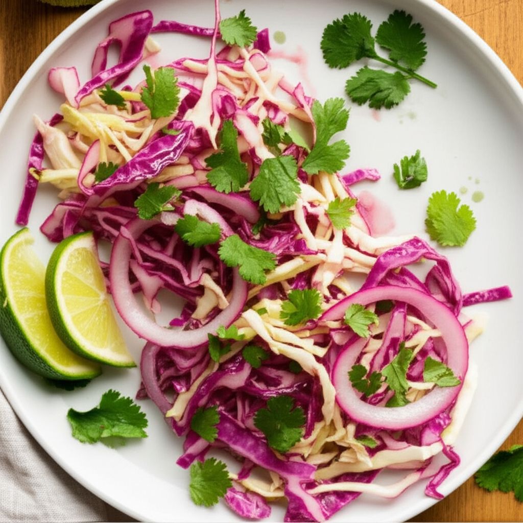 Pickled Onion and Cilantro Coleslaw for Pulled Pork