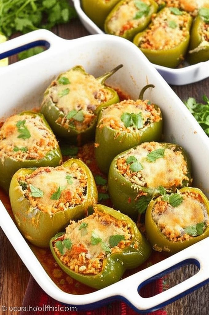 Spicy Vegetarian Stuffed Peppers