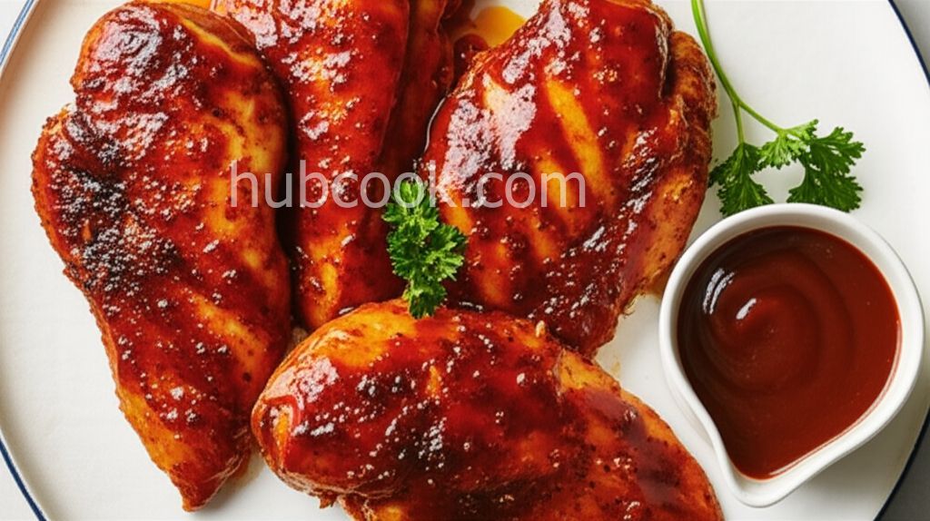 Baked Peach-Bourbon BBQ Chicken Breast