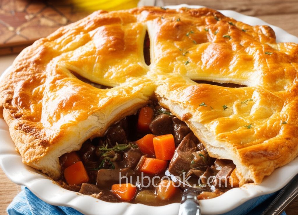Beef, Mushroom, and Guinness Pie