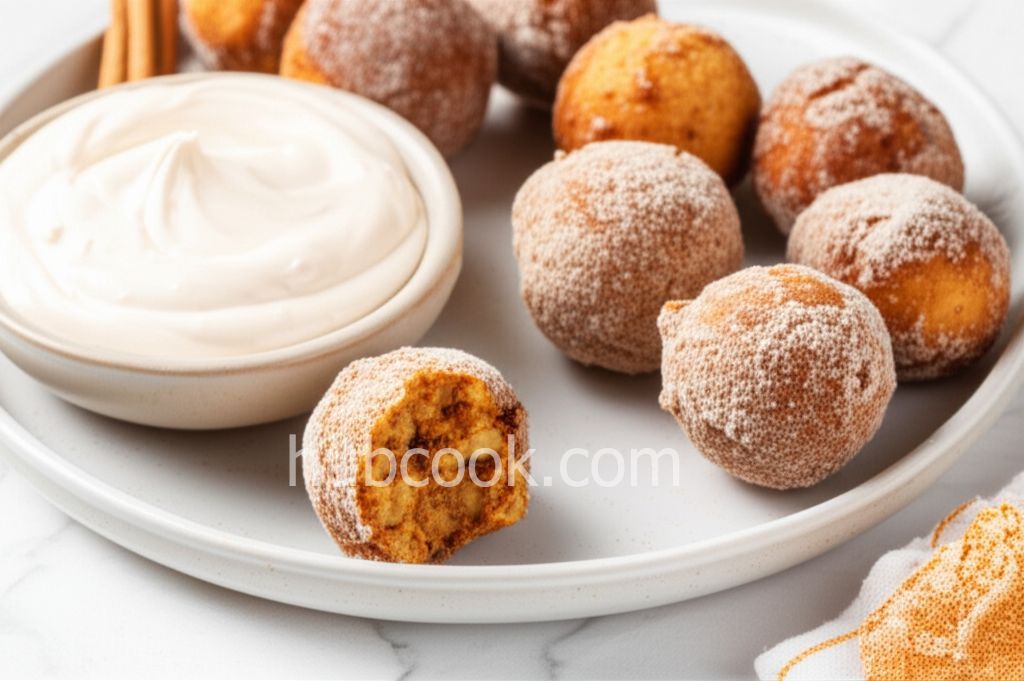 Carrot Cake Donut Holes with Cream Cheese Dip