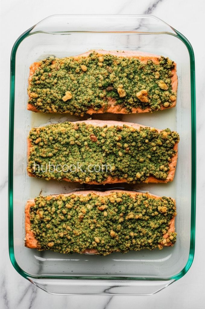 Cilantro and Walnut Crusted Salmon