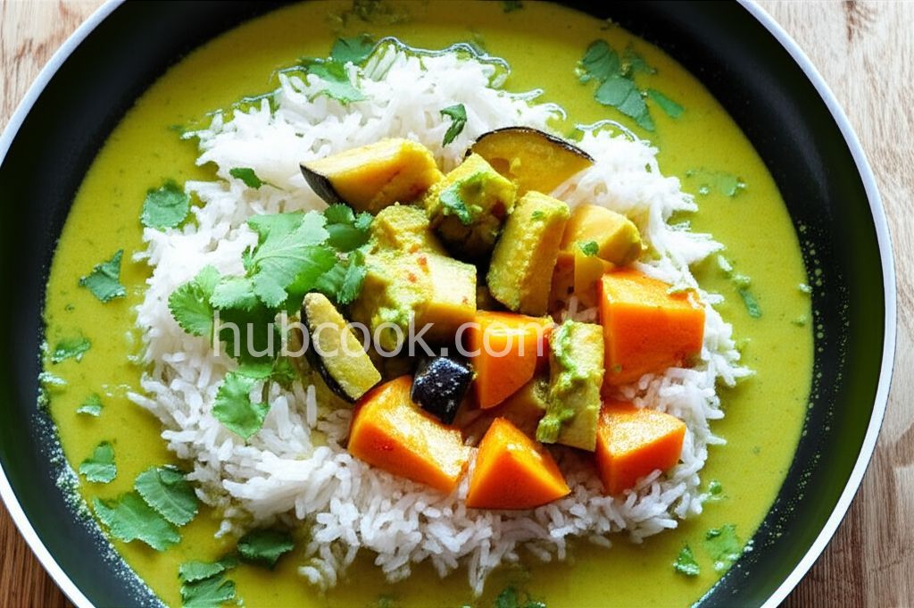 Green Curry with Sweet Potato and Eggplant