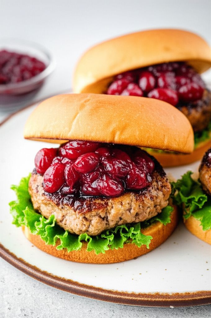 Grilled Turkey Burgers with Cranberry Horseradish Dressing