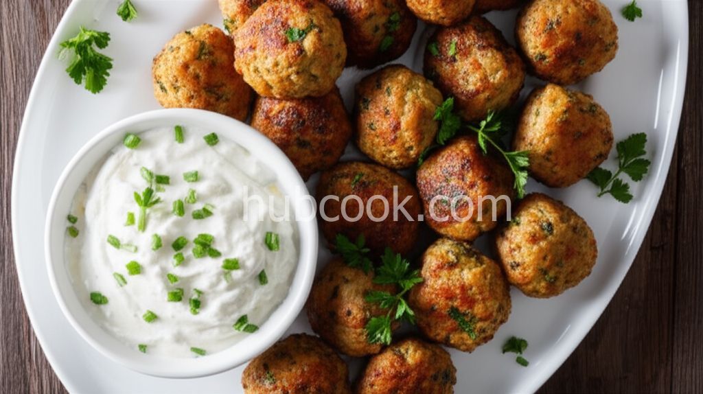 Keto Turkey Meatballs with Sour Cream-Horseradish Dip