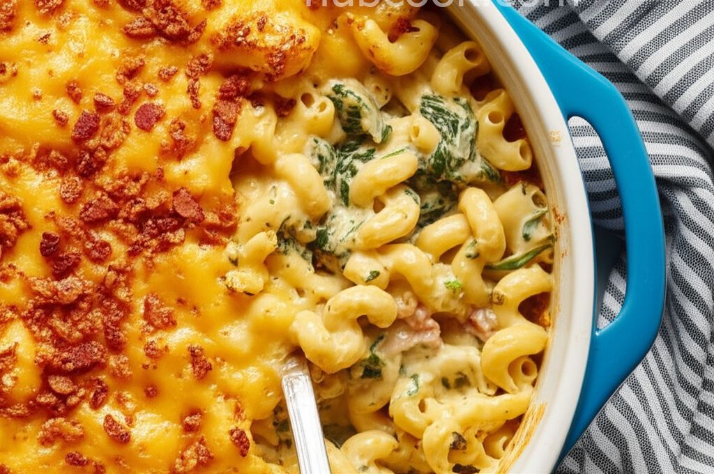 Macaroni and Cheese with Greek Yogurt and Spinach