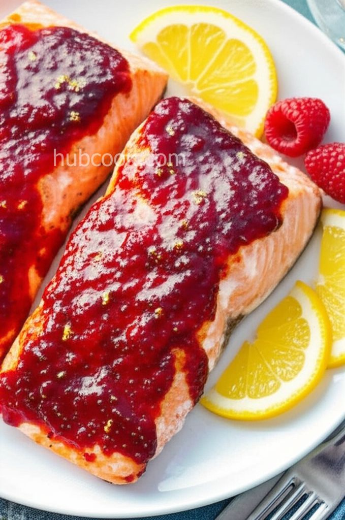 Salmon with Raspberry Ginger Glaze