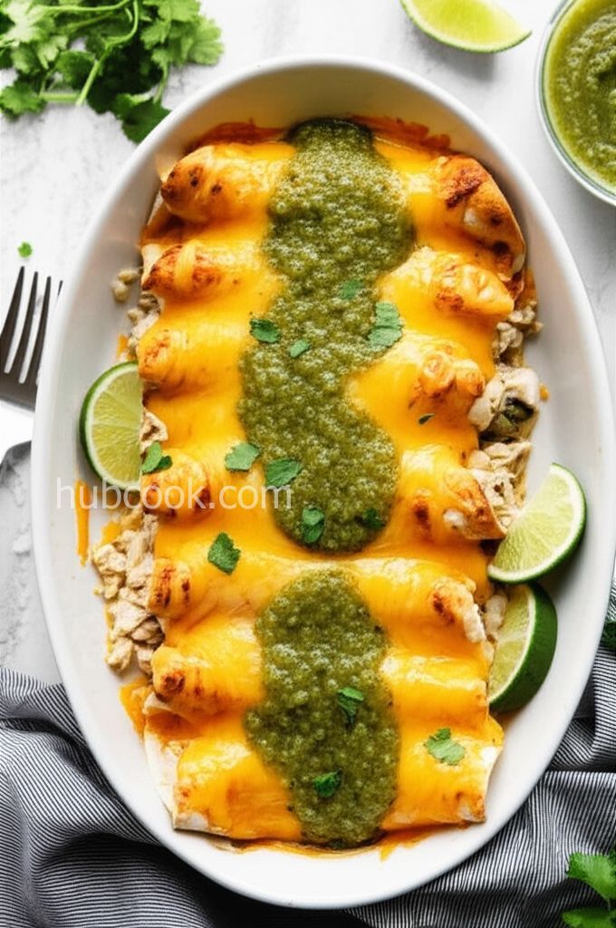 Spicy Chicken Enchiladas with Tomatillo Salsa