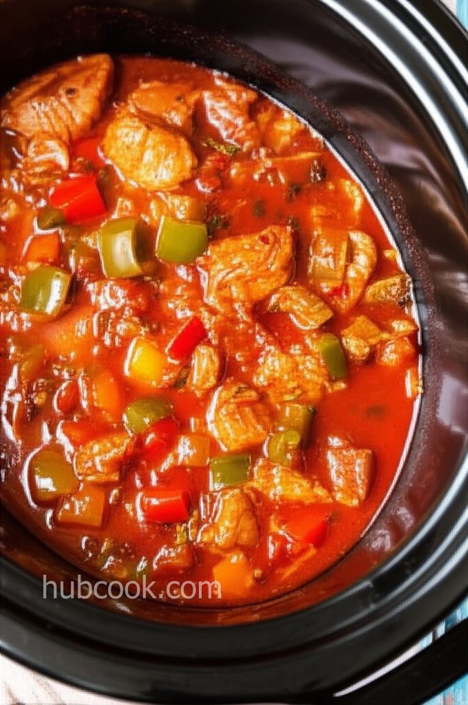 Spicy Slow Cooker Chicken Cacciatore with Wine