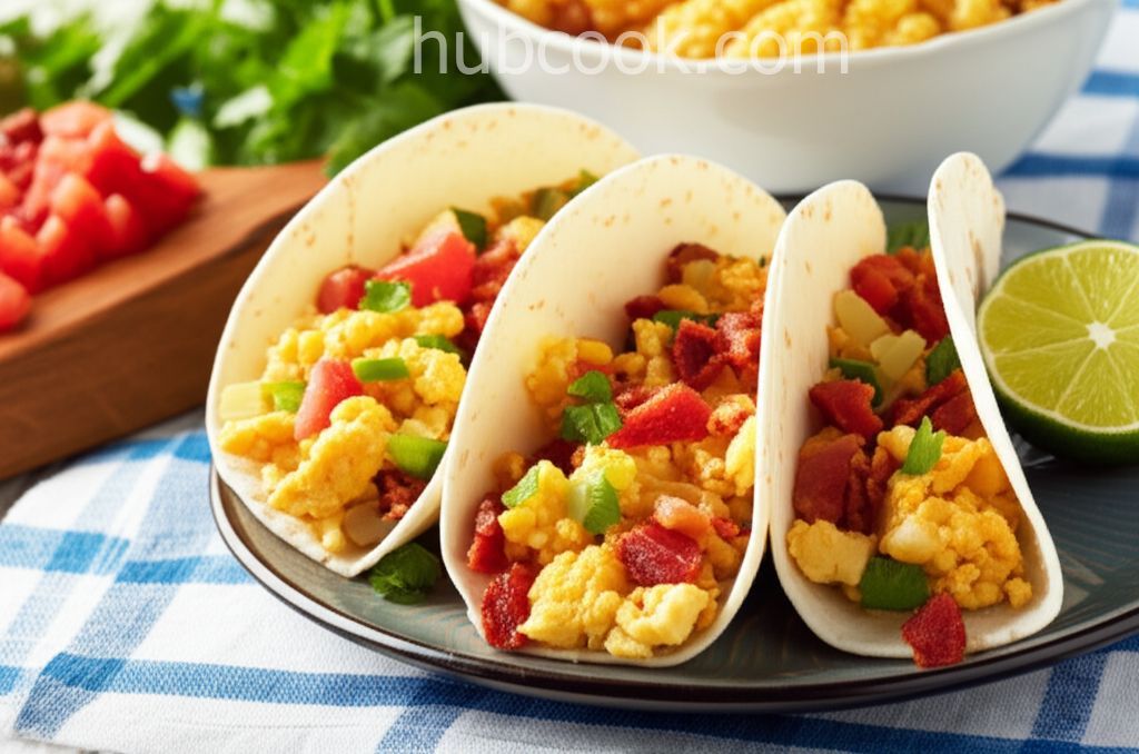 Bacon, Potato, and Egg Taco Ole