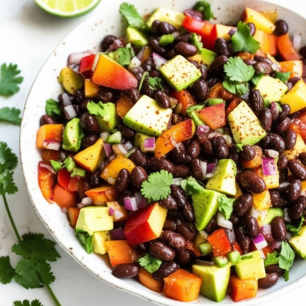 Black Bean Salad with Peaches