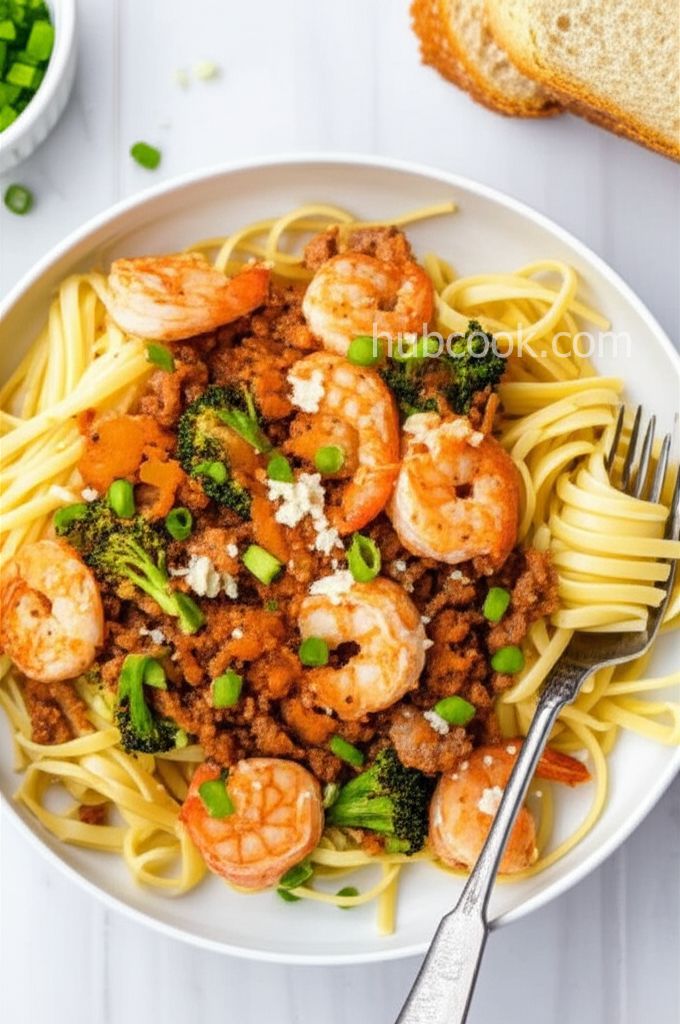 Cajun Chicken, Shrimp, and Sausage Pasta