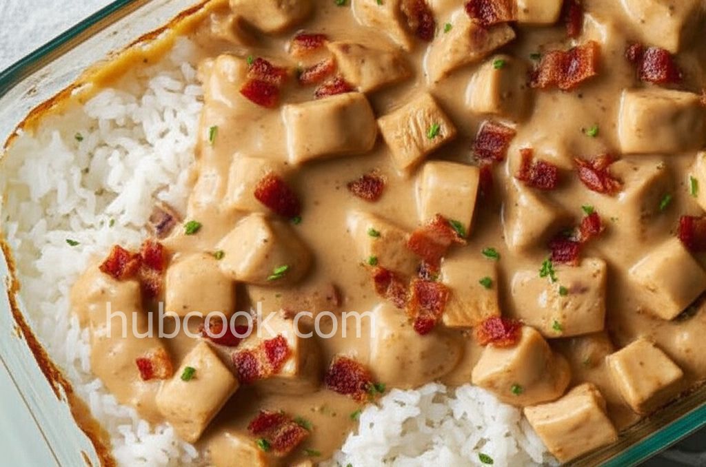 Chicken and Rice in Creamy Sauce