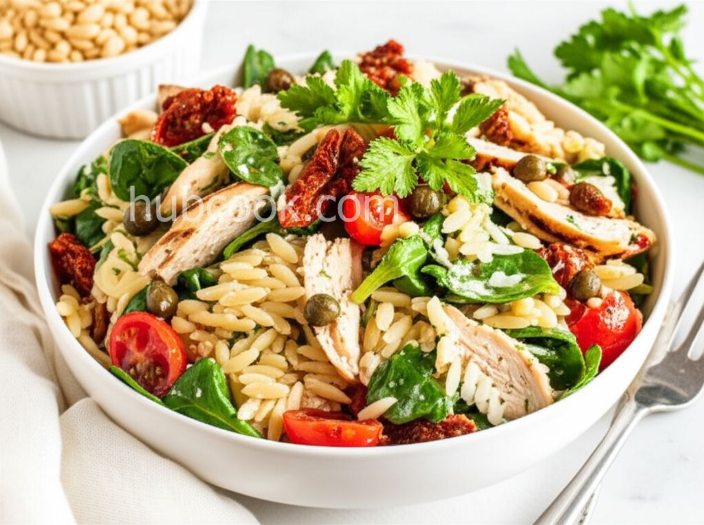 Chicken Florentine Salad with Orzo Pasta