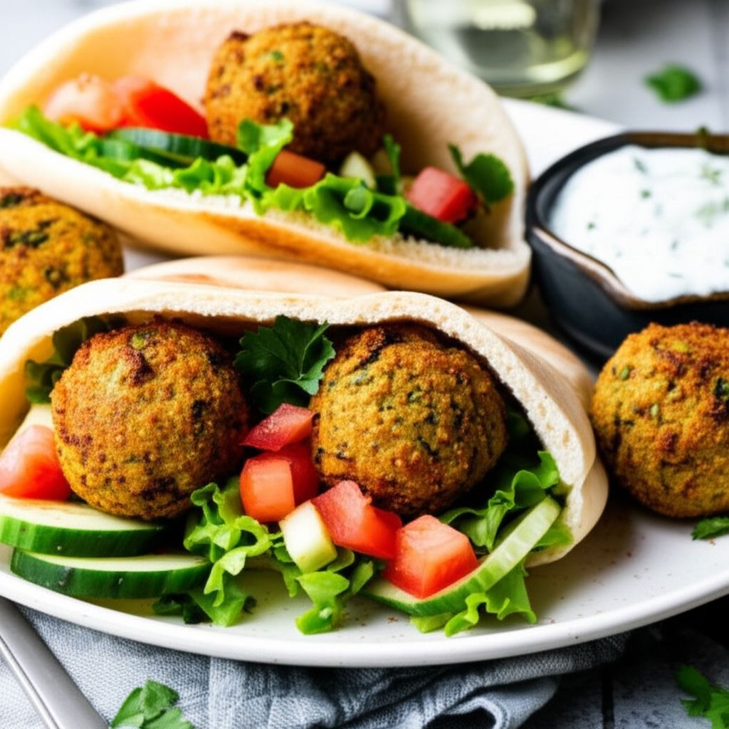 Easy Baked Falafel with Cucumber-Yogurt Sauce