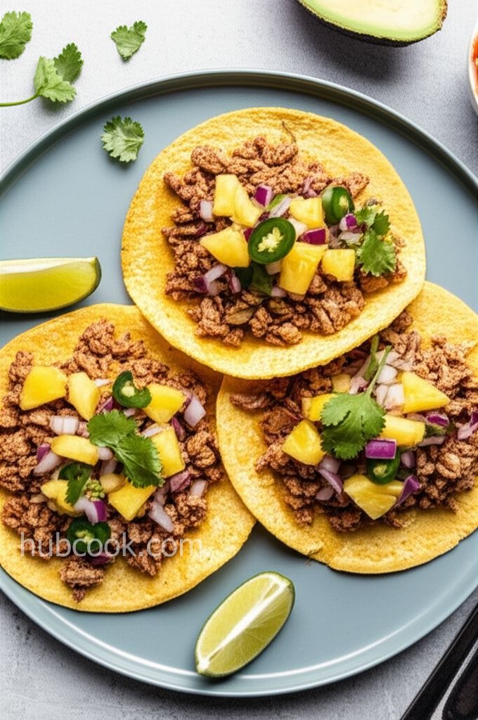 Ground Pork Tacos with Pineapple Salsa