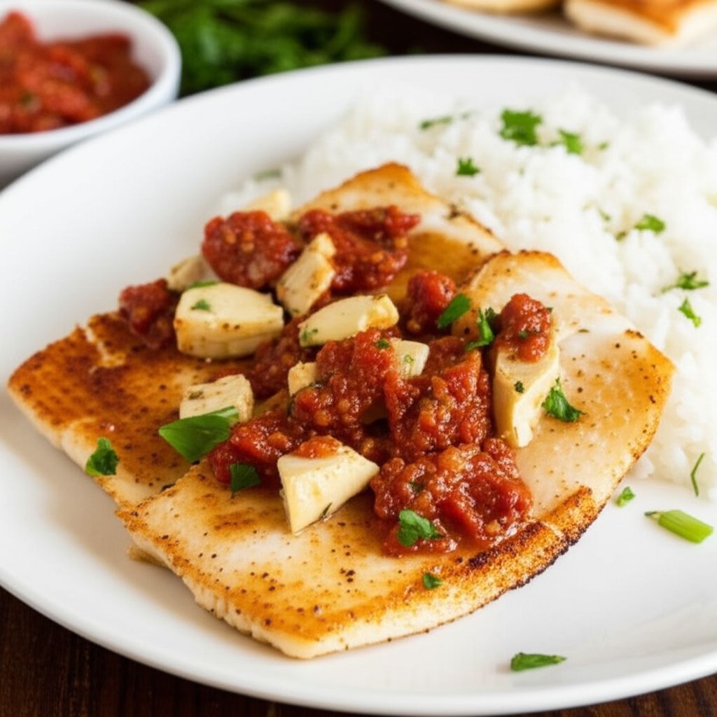Mahi Mahi with Artichokes and Sun-Dried Tomatoes