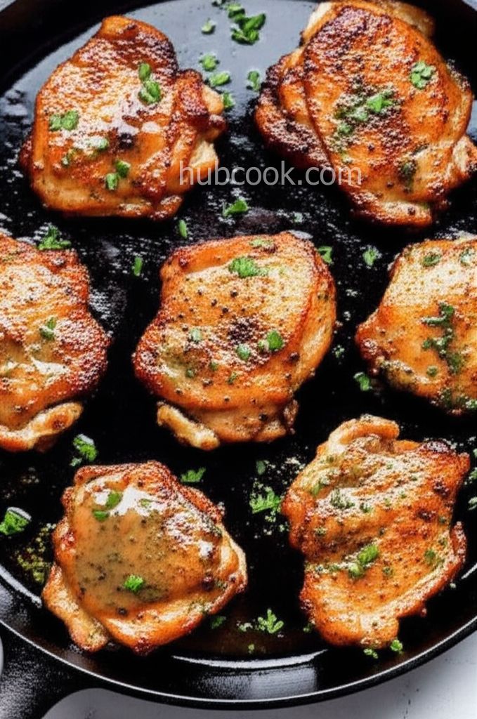 One-Skillet Crispy Chicken Thighs