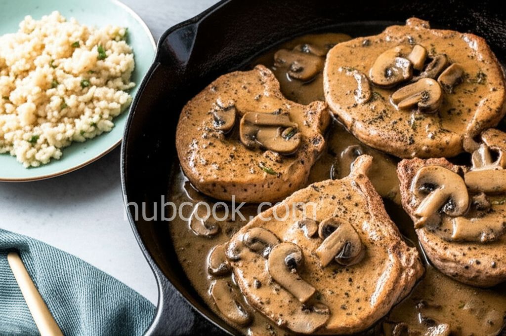 Pork Chops in a Mushroom Wine Sauce