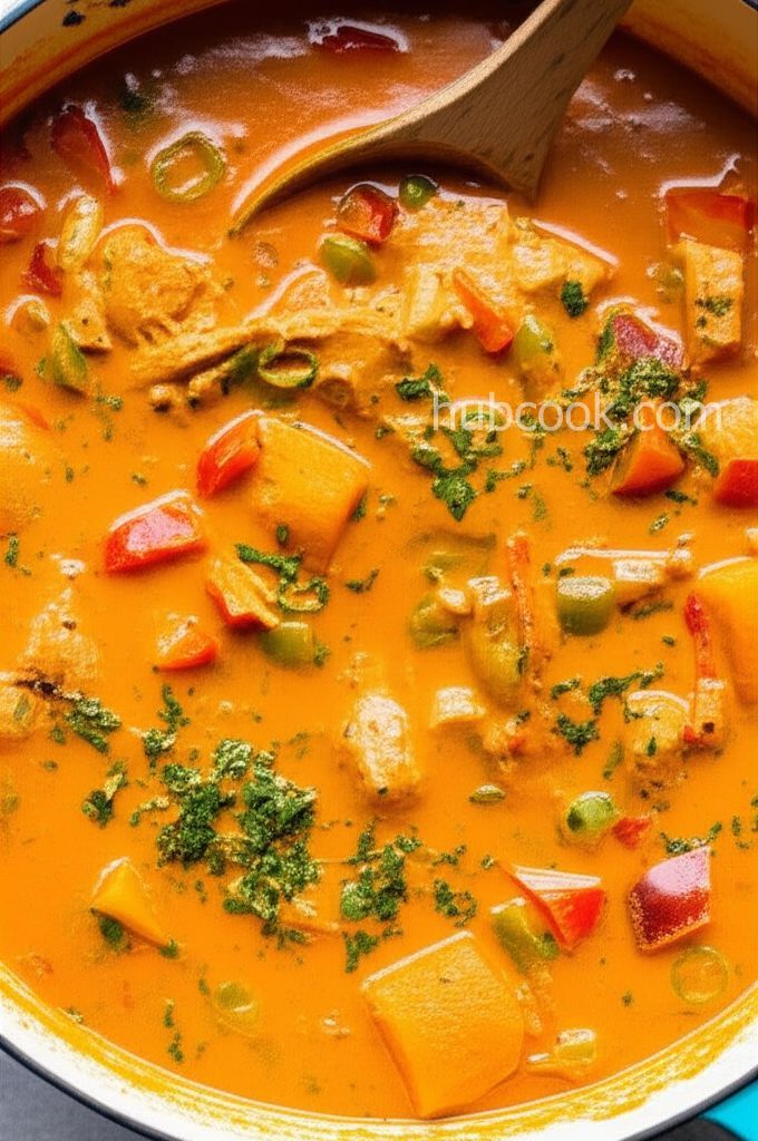 Red Curry Chicken and Pumpkin Soup