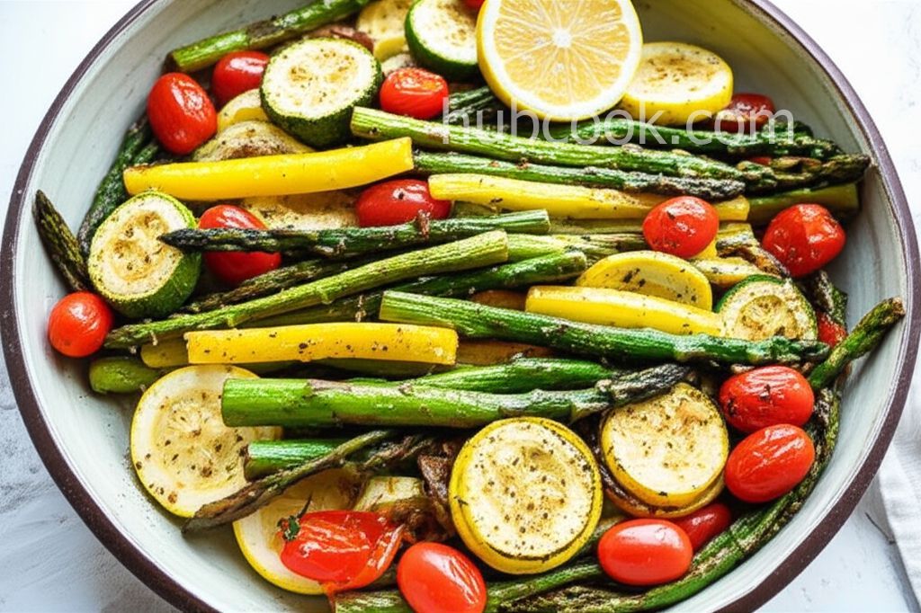 Roasted Asparagus, Zucchini, and Tomatoes