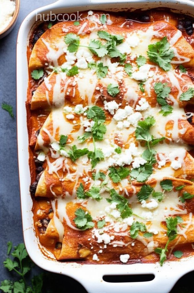 Roasted Butternut and Black Bean Enchiladas