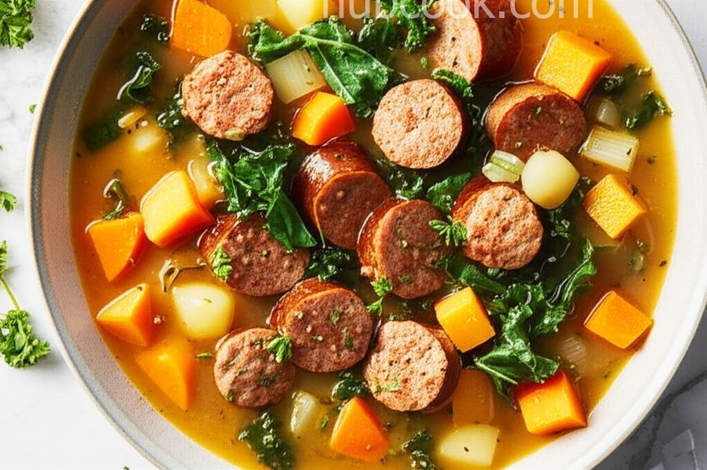 Roasted Vegetable and Kale Soup