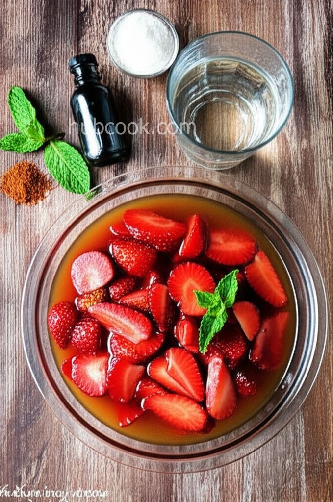 Strawberries in Spiced Syrup