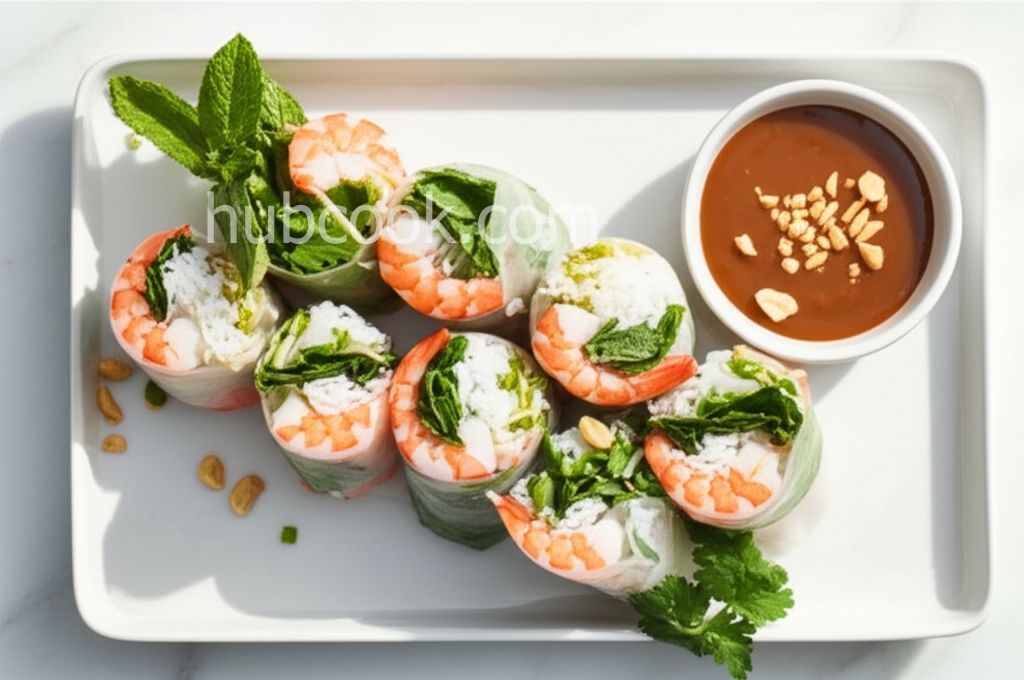 Thai Basil Rolls with Hoisin-Peanut Sauce