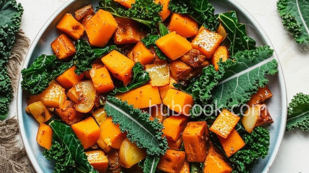 Balsamic Butternut Squash with Kale