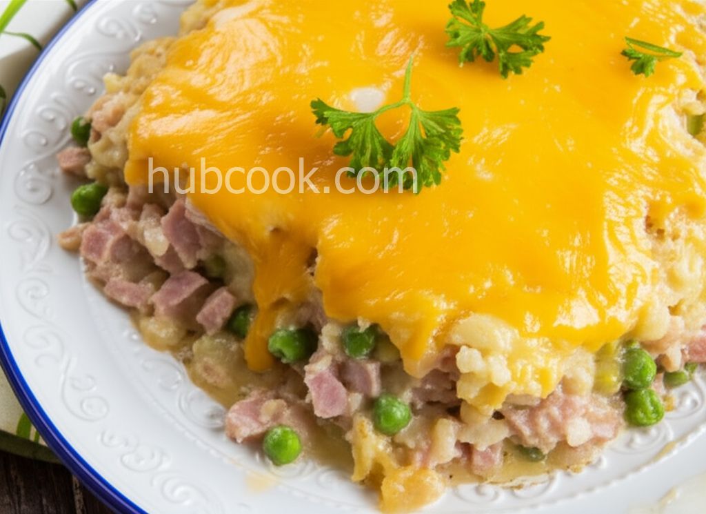 Cheesy Leftover Ham and Mashed Potato Casserole