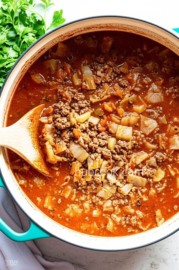 Hamburger Soup with Cabbage