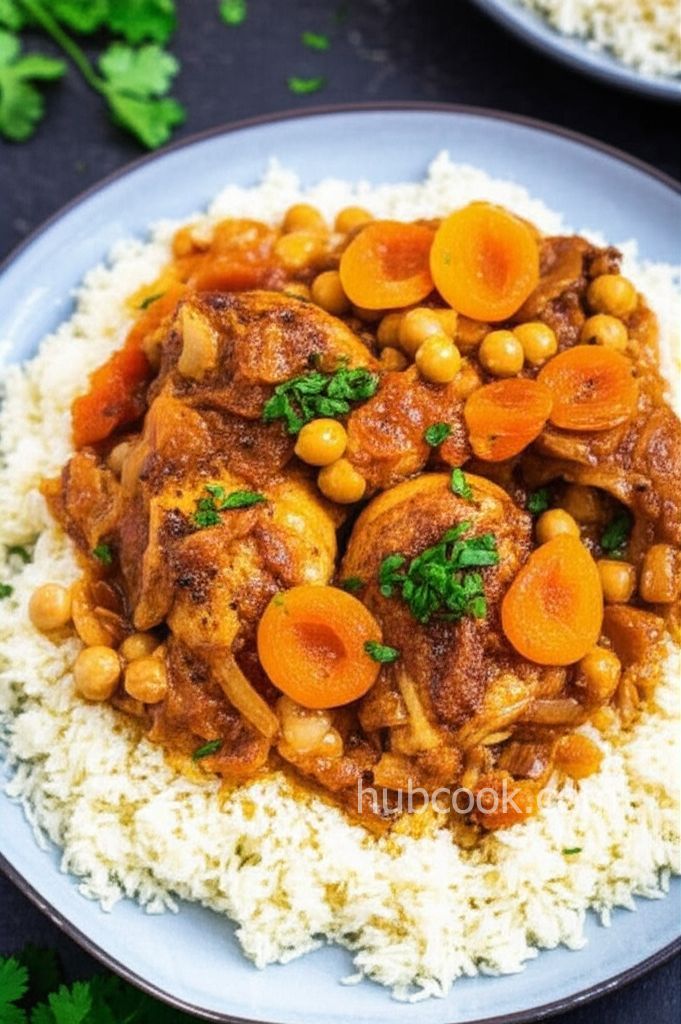 Instant Pot Chicken Tagine with Apricots and Chickpeas