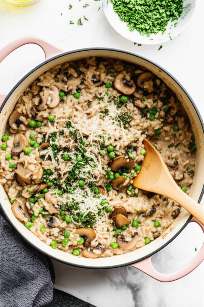 Mushroom and Pea Risotto