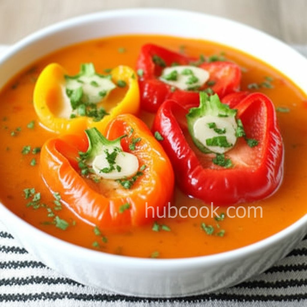 Rainbow Roasted Pepper Soup