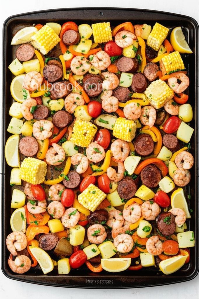 Sheet Pan Shrimp and Sausage Bake