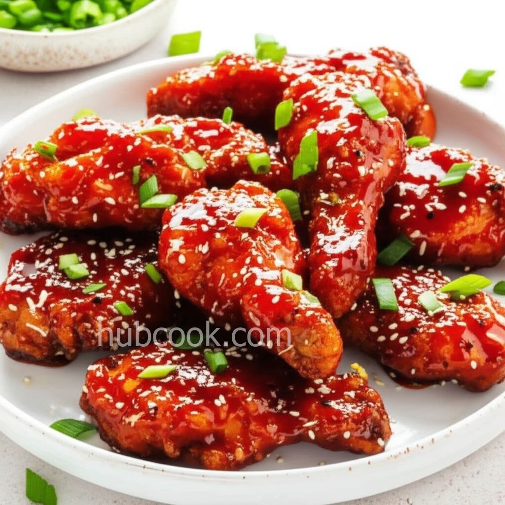 Spicy Korean Fried Chicken with Gochujang Sauce